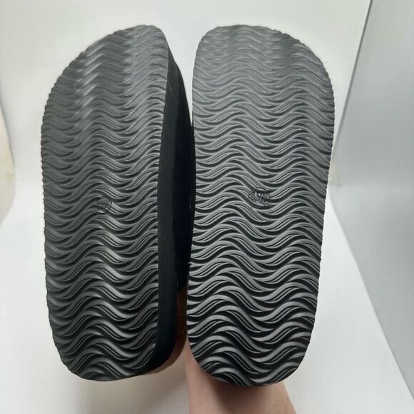 CUSHIONAIRE Women's Granola Fur Genuine Suede Faux Fur Lined Cork Footbed Platfo - Picture 5 of 7